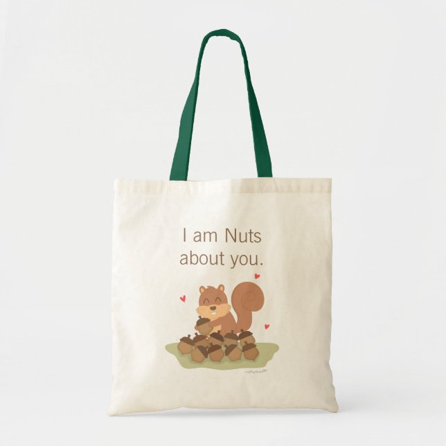 Cute Squirrel Nöt om dig Pun Tote Bag Tygkasse (Framsidan)