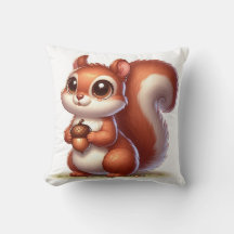 Cute squirrel Nursery Dekorativ kudde för flicka