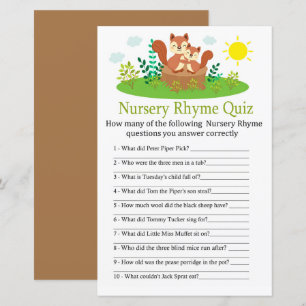 Cute Squirrel Nursery Rhyme Quiz-babyduschspel