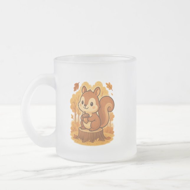 Cute Squirrel och Laptop Coffee Mugg (Vänster)