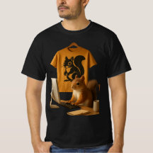 Cute Squirrel och Laptop Graphic T-Shirt
