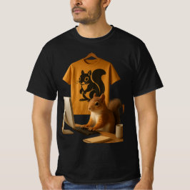 Cute Squirrel och Laptop Graphic T-Shirt