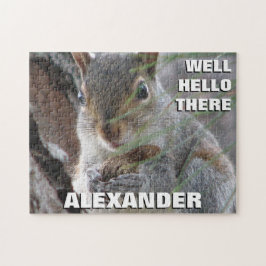 Cute Squirrel och Peanut Game Natt Personlig Pussel