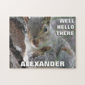 Cute Squirrel och Peanut Game Natt Personlig Pussel
