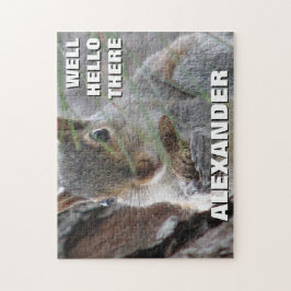 Cute Squirrel och Peanut Game Natt Personlig Pussel
