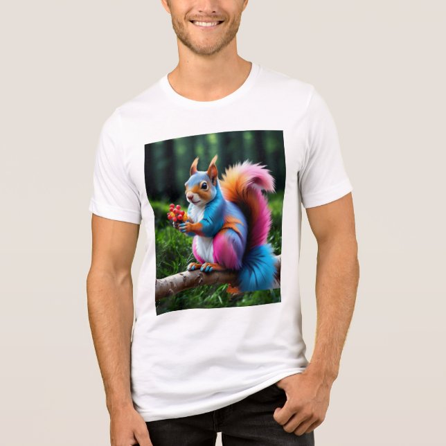 Cute Squirrel på Gren-19274 T Shirt (Framsida)