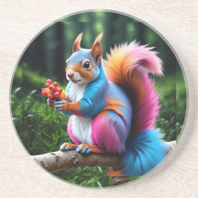 Cute Squirrel på Gren-19274 Underlägg (Framsidan)