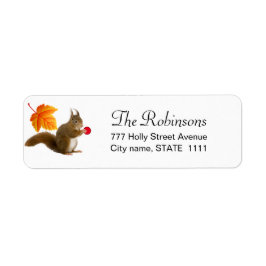 Cute Squirrel på vit etikett Returadress Etikett