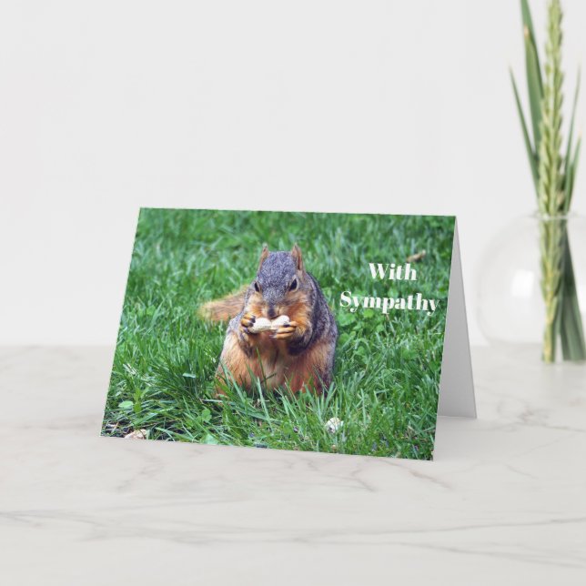 Cute Squirrel Peanut Photo Sympathy Kort (Framsida)