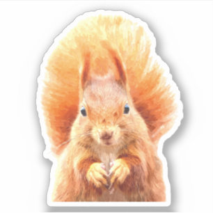Cute Squirrel Porträtt Klistermärken
