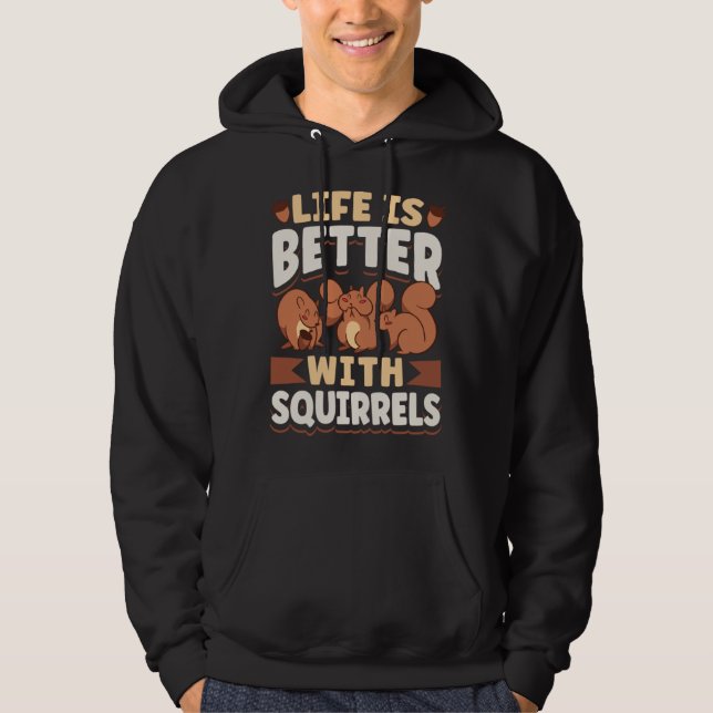 Cute Squirrel Rodent   With Squirrels Hoodie (Framsida)
