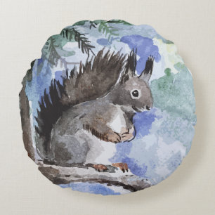 Cute squirrel rund kudde
