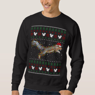 Cute Squirrel Santa's Hat Ugly God Jul Sweater Lång Ärmad Tröja