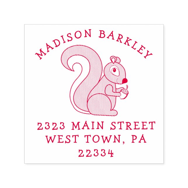 Cute Squirrel Självfärgande Stämpel (Design)