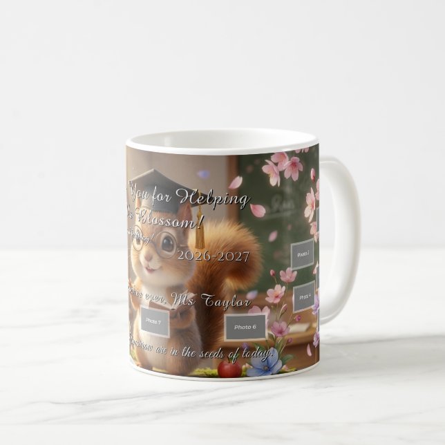 Cute Squirrel Teacher Appreciation Blossom Mug Kaffemugg (Framsida höger)