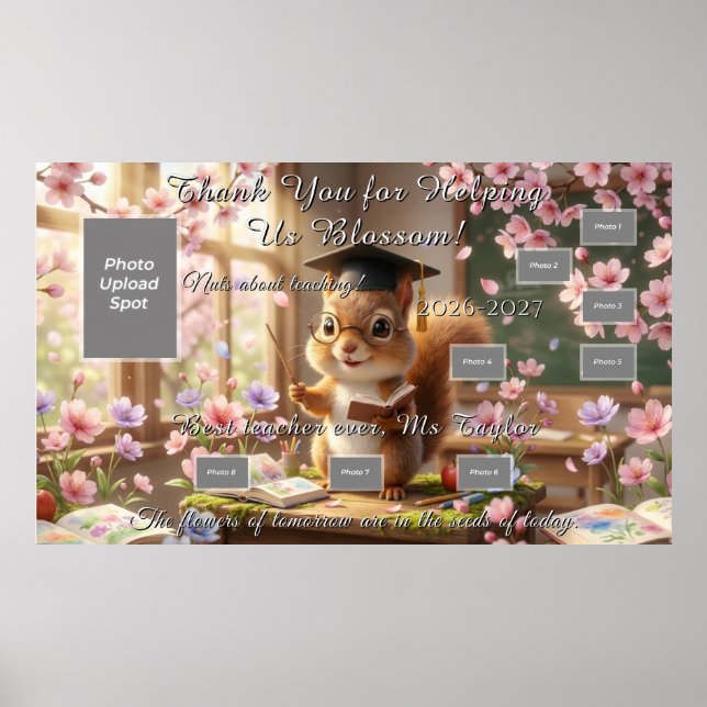 Cute Squirrel Teacher Appreciation Poster (Framsidan)