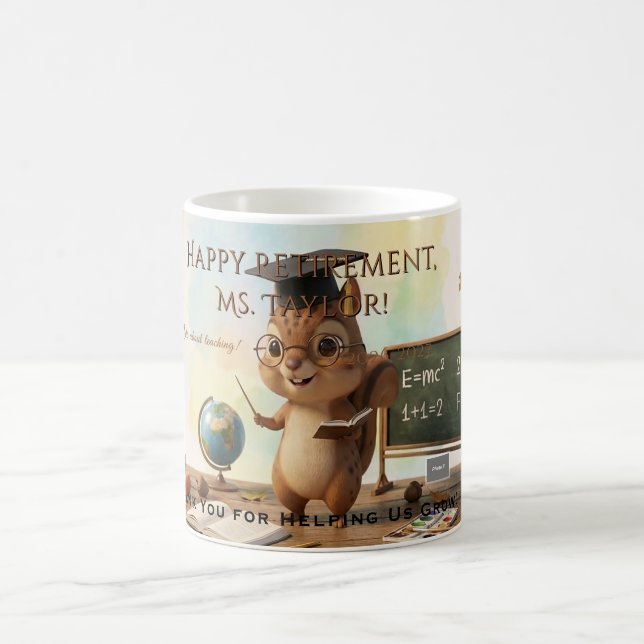 Cute Squirrel Teacher Retirement Mug 2026 Kaffemugg (Center)