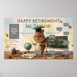 Cute Squirrel Teacher Retirement Poster 2026