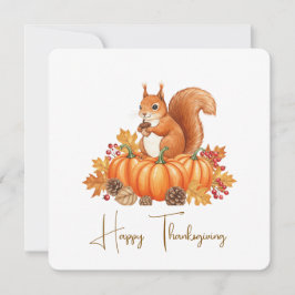 Cute squirrel thanksgiving card  kort