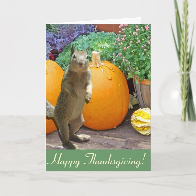 Cute Squirrel-Thanksgiving Helgkort (Framsida)