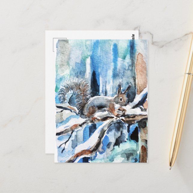 Cute squirrel vykort (Fram/Back In Situ)