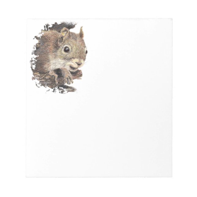 Cute Squirrel, Watercolor Animal Nature Anteckningsblock (Framsida)