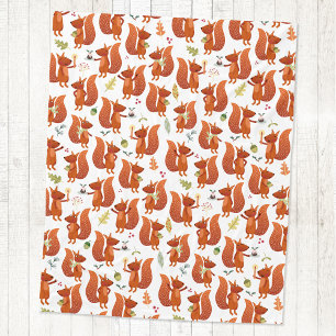 Cute Squirrel Woodland Animal Fleecefilt