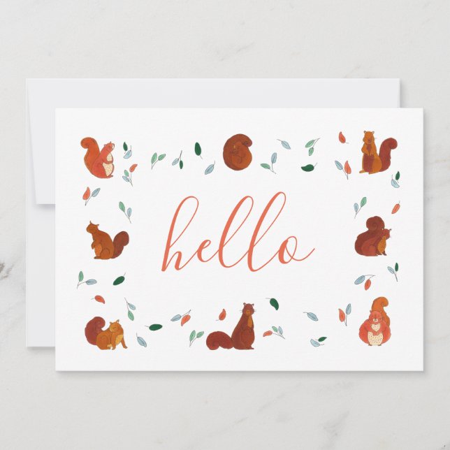 Cute Squirrels Kort (Framsida)