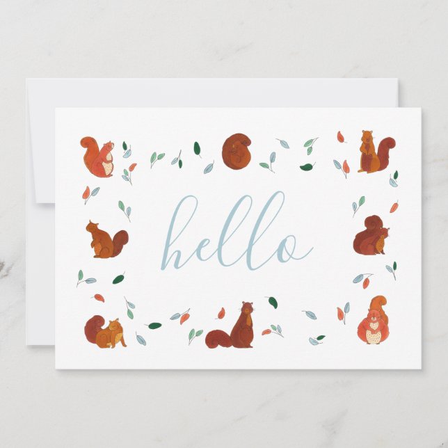 Cute Squirrels Kort (Framsida)