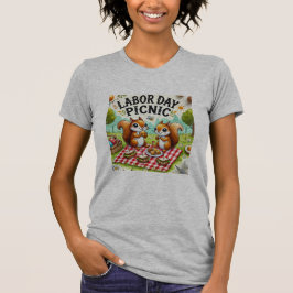 Cute Squirrels Picnic T-Shirt, arbetsdag T Shirt