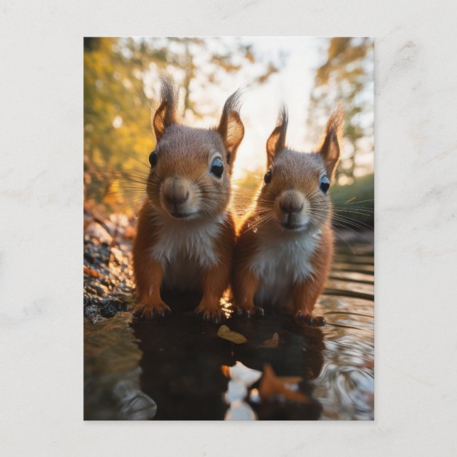 Cute Squirrels Vykort (Framsida)