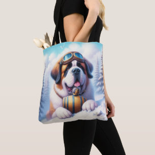 Cute St Bernard Hund Tote Tygkasse