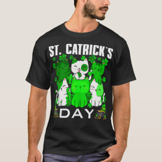 Cute St Catricks Day Cats Kittens Shamrocks St Pat T Shirt