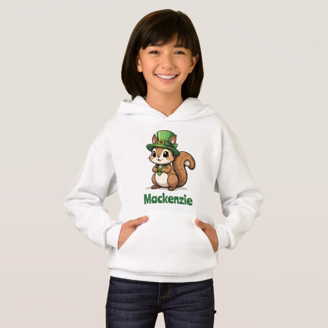 Cute St. Patrick-Day-ekorren med Grönt Hat T Shirt (Hel framsida)