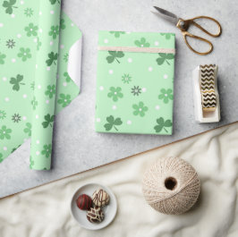 Cute St. Patrick Grönt Shamrock Blommigt Gift Presentpapper