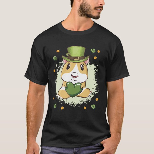 Cute St Patrick s Day Guinea Pig T Shirt (Framsida)