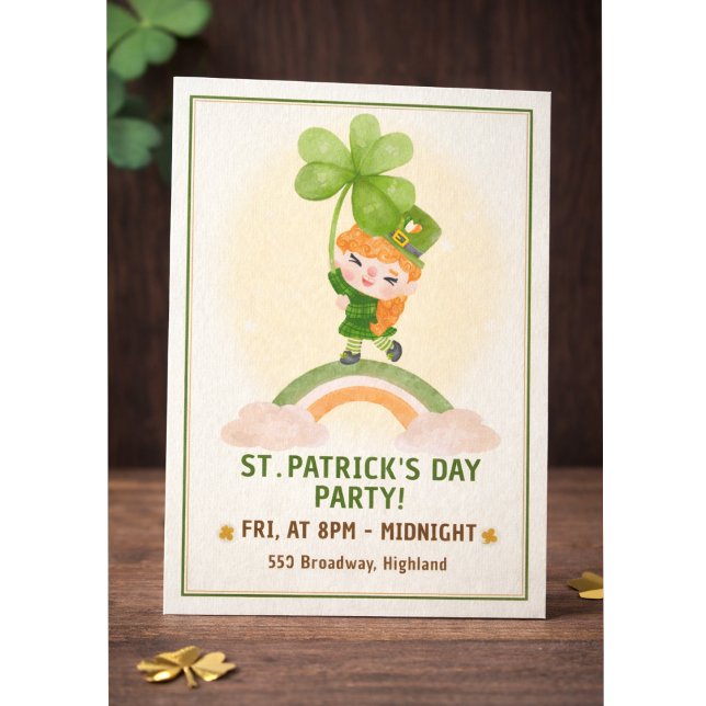 Cute St. Patrick’s Day Party Invitation Inbjudningar (Skapare uppladdad)