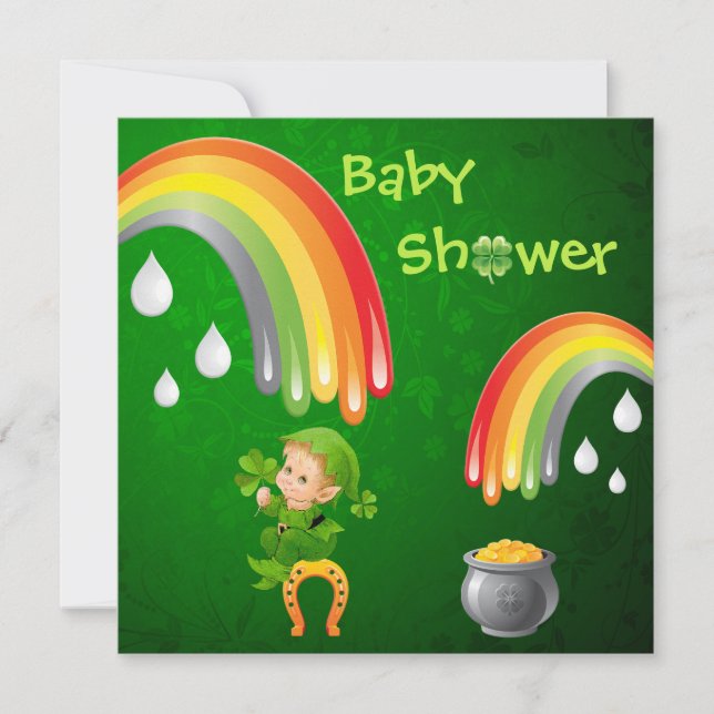 Cute St. Patrick's Day Baby Shower Inbjudningar (Framsida)