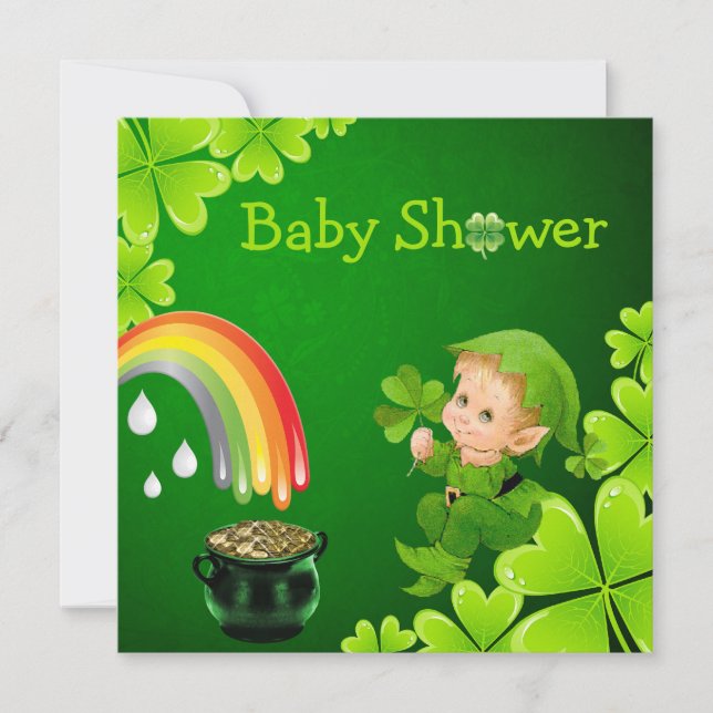 Cute St. Patrick's Day Baby Shower Inbjudningar (Framsida)
