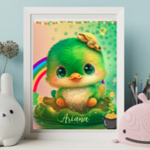 Cute St patrick's day Bird Personlig Art