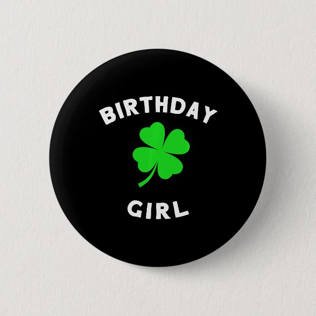 Cute St patricks day Birthday for Girls Knapp (Framsida)