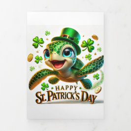 Cute St patrick's day card med Sea Turtle