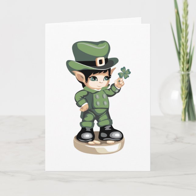 Cute St patrick's day Card ."Se Klöver" Kort (Framsida)