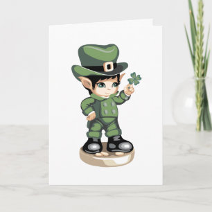 Cute St patrick's day Card ."Se Klöver" Kort