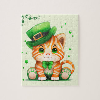 Cute St patricks day Cat Pussel