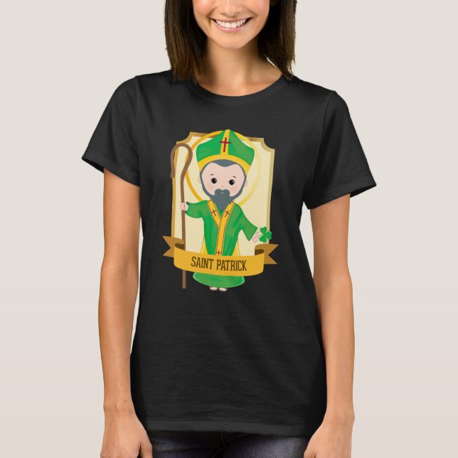 Cute St Patricks Day Catholic Women Kids Girls Iri T Shirt (Framsida)