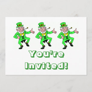 Cute St Patrick's Day Dancing Leprechaun Inbjudningar