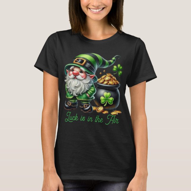 cute St. Patrick's day gnome t-shirt (Framsida)