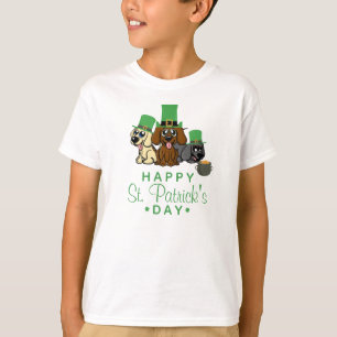Cute St Patrick's Day Hundar Leprechaun Hats Puppy T Shirt