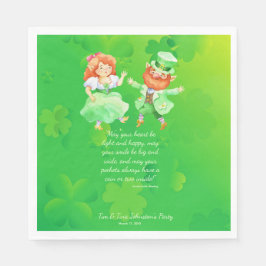 Cute St. Patrick's Day Irish Elves Dancing Jig Pappersservett